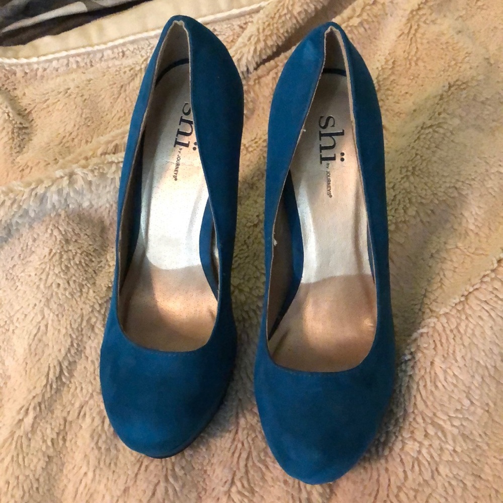 Blue Velvet Heels